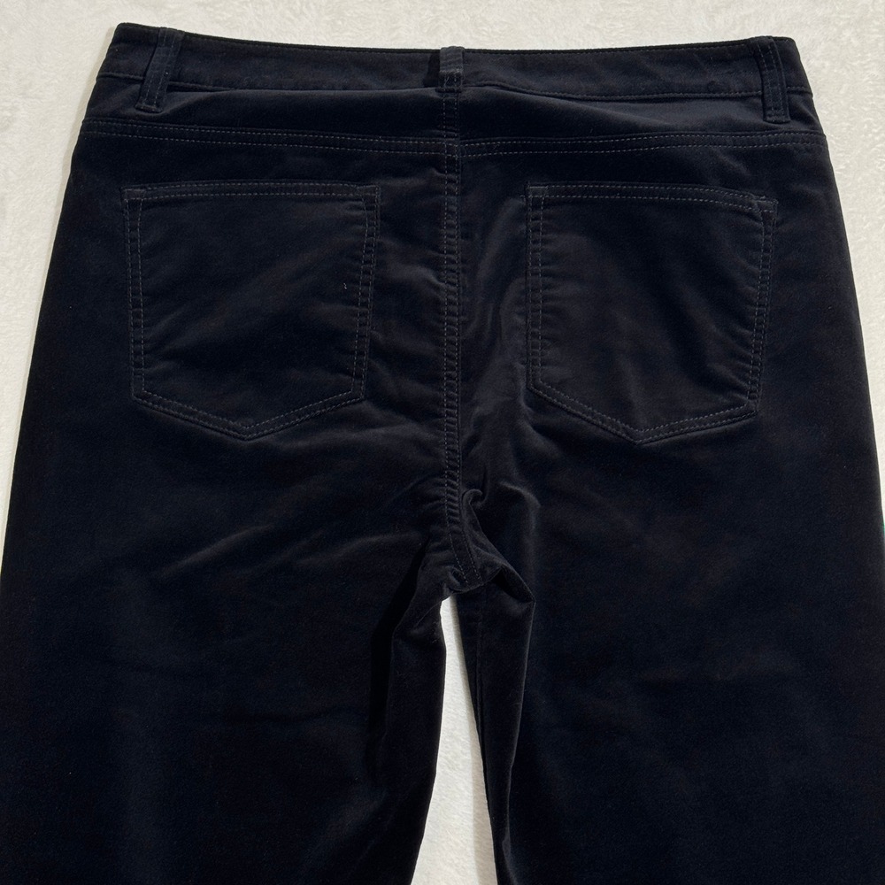 Talbots Velveteen Pants Womens 10 Black Straight Leg High Rise‎ 5-Pocket Stretch - Picture 9 of 11